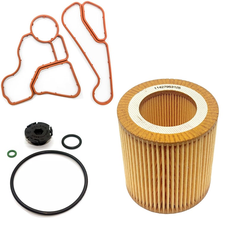 AMCC Engine Eenhanced Version Oil Filter Adapter Housing Gasket Cooler Seal Kit （3Pcs） fit Suitable for BMW N20 128i 323i 328i 328xi 330i 335i 335is 535i xDrive 740i X1 4 5 Z4 Replaces:11427953125 - Image 1